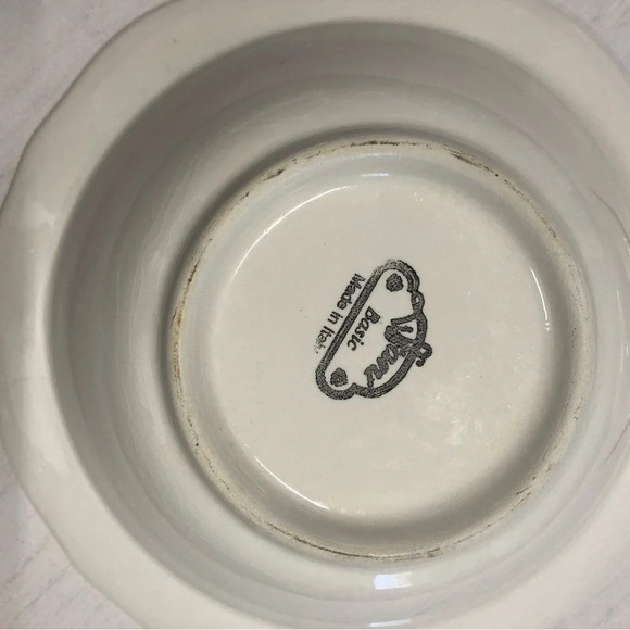 Tiffani Basic Made in Italy Yellow Gold Rose Dinner‎ Bowl 10” Set of 2 EUC - Picture 6 of 7